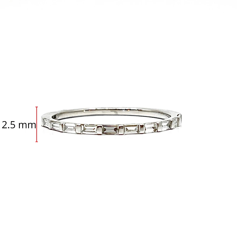 14K White Gold 0.25cttw Straight Baguette Diamond Ring - Size 7