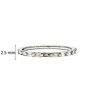 14K White Gold 0.25cttw Straight Baguette Diamond Ring - Size 7