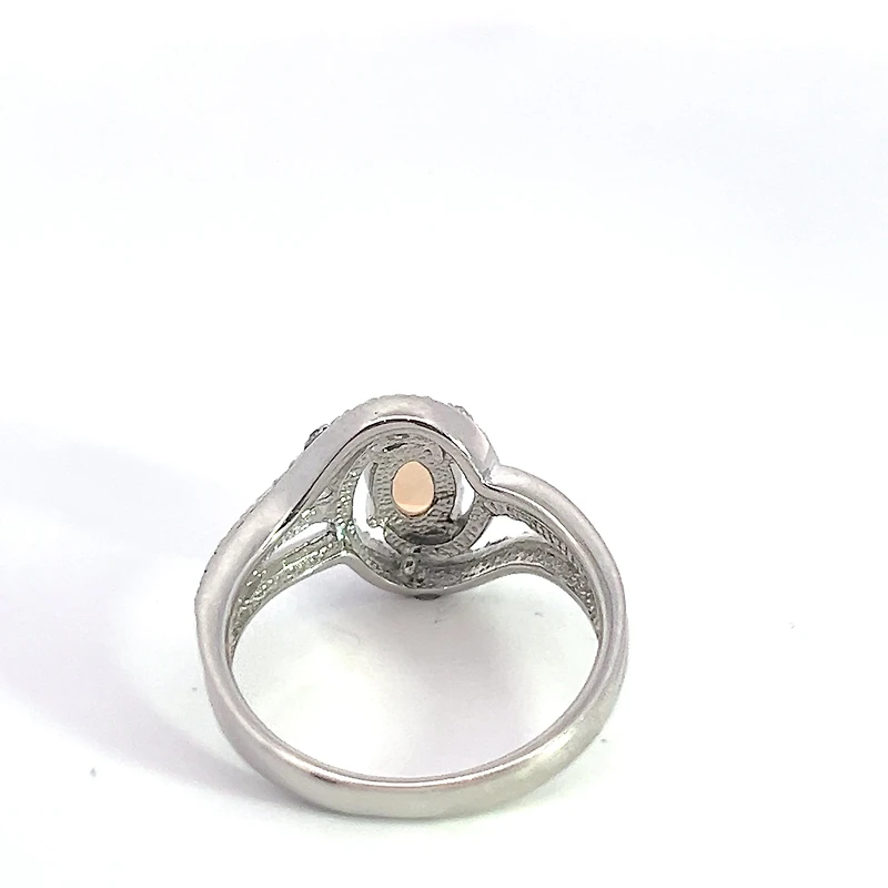 925 Sterling Silver Opal & Diamond Ring - 4.5