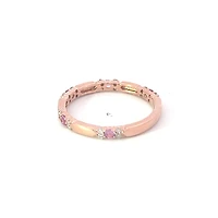 10K Rose Gold Pink Sapphire & Diamond Ring, size 5.75 - 4.5