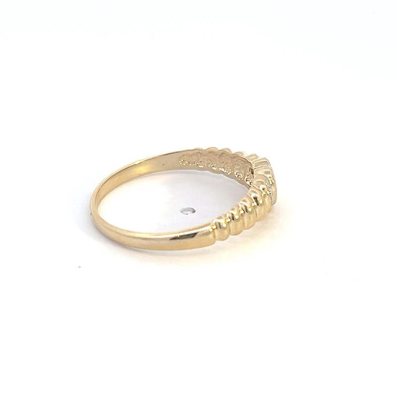 10K Yellow Gold 0.013cttw Diamond Signet Ring, size 6.5 - 4.5