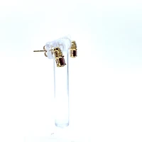 10K White & Yellow Gold Garnet and 0.025cttw Diamond Ring