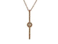 14K Rose Gold 0.13cttw Diamond Pendant, 18"