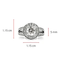 14K White Gold 1.57cttw Diamond Engagement Ring, Size 6