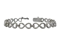 14K White Gold 2.10cttw Diamond Infinity Tennis Bracelet, 7"