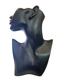 10K Yellow Gold 0.008cttw  Diamond  Bar Pendant, 18"