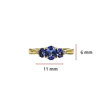 10K Yellow Gold Tanzanite & Diamond Ring, size 7