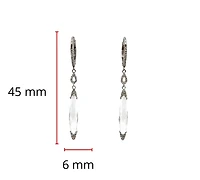 14K White Gold 4.03cttw White Topaz and 0.12cttw Diamond Dangle Earrings