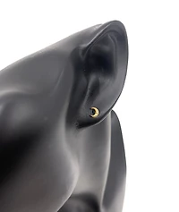 10K Yellow Gold Diamond Moon Stud Earrings 0.01cttw