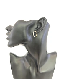 10K Two Tone Gold 19mm Earrings
