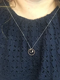 10K White & Rose Gold 0.08cttw Diamond Pendant, 18"