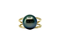 14K Yellow Gold Tahitian Pearl Ring