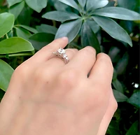 14K White Gold 1.37cttw Diamond Engagement Ring, size 6.5