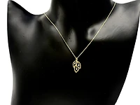 10K Yellow Gold 0.03cttw Diamond Necklace, 18"