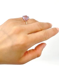 10K Rose Gold 5 carat Genuine Lilac Amethyst Ring, size 6.5