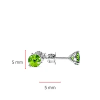 10K White Gold Peridot Earrings - 5mm