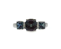 10K White Gold 2.00cttw Created Alexandrite and 0.014cttw Diamond Ring, size 7 - 4.5