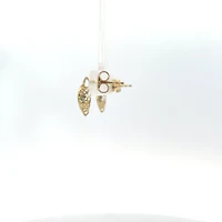 10K Yellow Gold Pulse Diamond Solitaire Earrings 0.02cttw