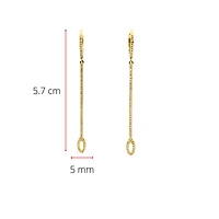14K Yellow Gold 0.31cttw Diamond Drop Earrings - 57mm
