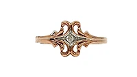 10K Rose Gold 0.03cttw Diamond Ring, size 6