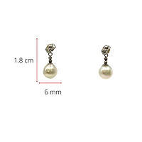 14K White Gold Fresh Water Pearl Earrings