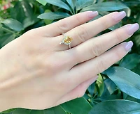 10K White Gold 0.80cttw Genuine Citrine and 0.019cttw Diamond Ring, size 7