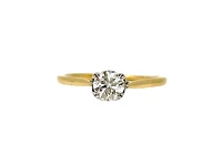 18K Yellow and Palladium Gold 0.536cttw Canadian Diamond Ring - Size 6.25