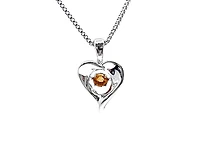 Sterling Silver 0.10cttw Citrine Pendant, 18"