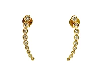 14K Yellow Gold 0.34cttw Diamond Earrings - 21mm