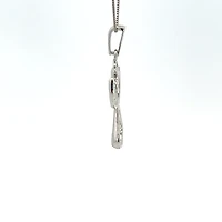 10K White Gold 0.015 cttw  Diamond  Angel Pendant, 18"