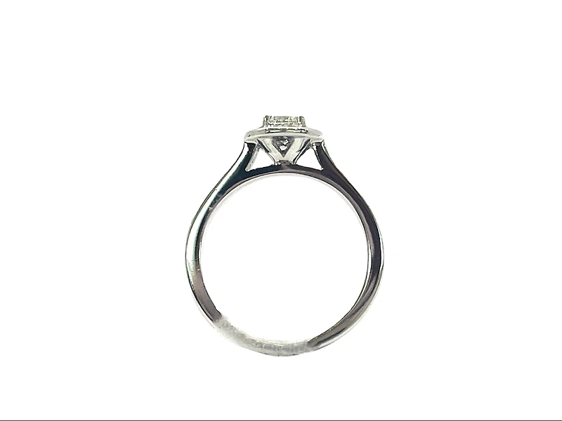14K White Gold 0.69cttw Diamond Halo Engagement Ring - Size 6.5