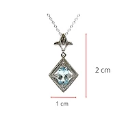 10K White Gold 6x4mm Oval Cut Sky Blue Topaz and 0.021cttw Diamond Necklace - 18 Inches