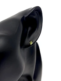 10K Yellow Gold 0.30cttw Peridot & 0.04cttw Diamond Earrings