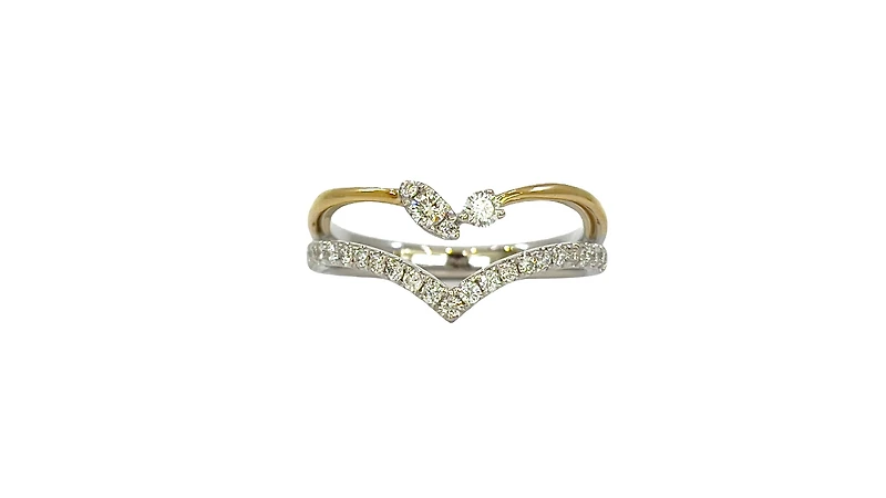 14K 2 Tone Gold 0.35cttw Diamond Ring, size 6