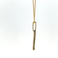 10K Yellow Gold 0.008cttw  Diamond  Bar Pendant, 18"