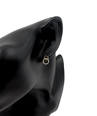 10K Yellow Gold Diamond Infinity / Circle Stud Earrings 0.14cttw