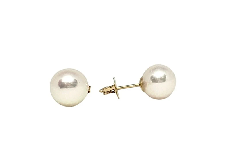 14K Gold 6-6.5mm Cultured Pearl Earrings with Butterfly Backs