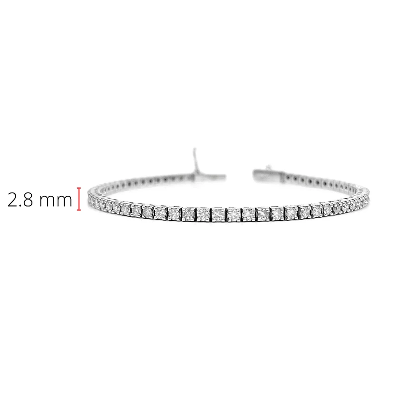 14K White Gold 3.00cttw Diamond Tennis Bracelet, 7"