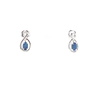 10K White Gold 5mm x 3mm Australian Doublet Opal Earrings