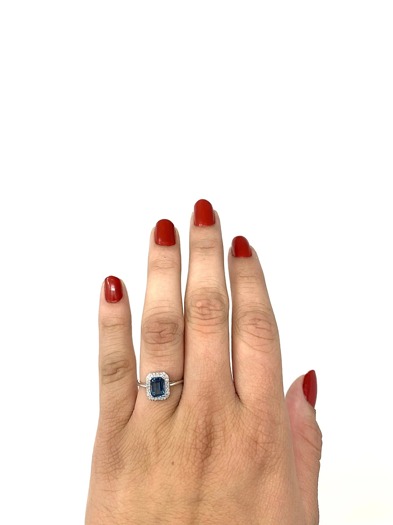 London Blue Topaz & Diamond Ring