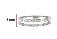 14K White Gold 0.28cttw Baguette Cut & Round Brilliant Cut Diamond Ring, size 6.5