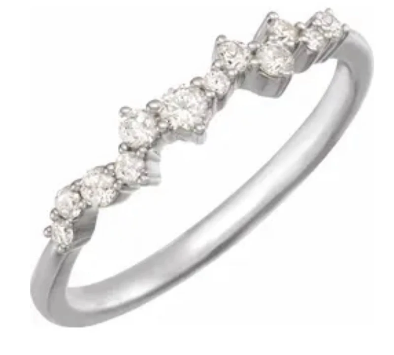 14K Yellow 1/4 CTW Lab-Grown Diamond Scattered Stackable Ring - Gold