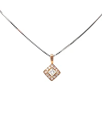 14K White & Rose Gold 0.30cttw Canadian Diamond Halo Necklace, 18"