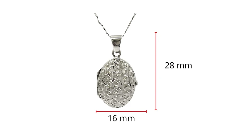 10K White Gold Locket, 18"