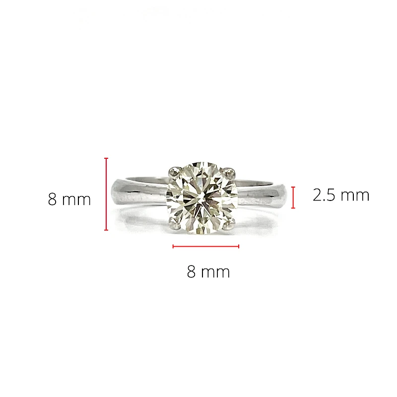 14K White Gold 1.52cttw Diamond Solitaire Engagement Ring - / 4.5