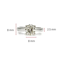 14K White Gold 1.52cttw Diamond Solitaire Engagement Ring - / 4.5