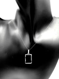 10K White Gold Diamond Cut Engravable Plate Charm - 18x13mm