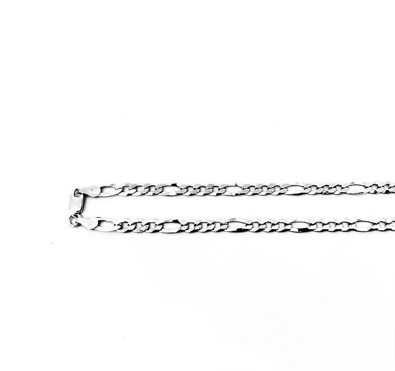 925 Sterling Silver Chain Flat Figaro 22" - 4.8mm