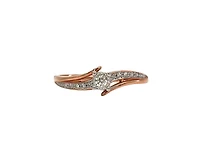 10K Rose Gold 0.10cttw Illusion Setting Diamond Engagement Ring - Size 6.5