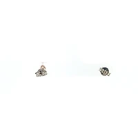 10K White and Rose Gold Diamond Solitaire Earrings 0.06cttw